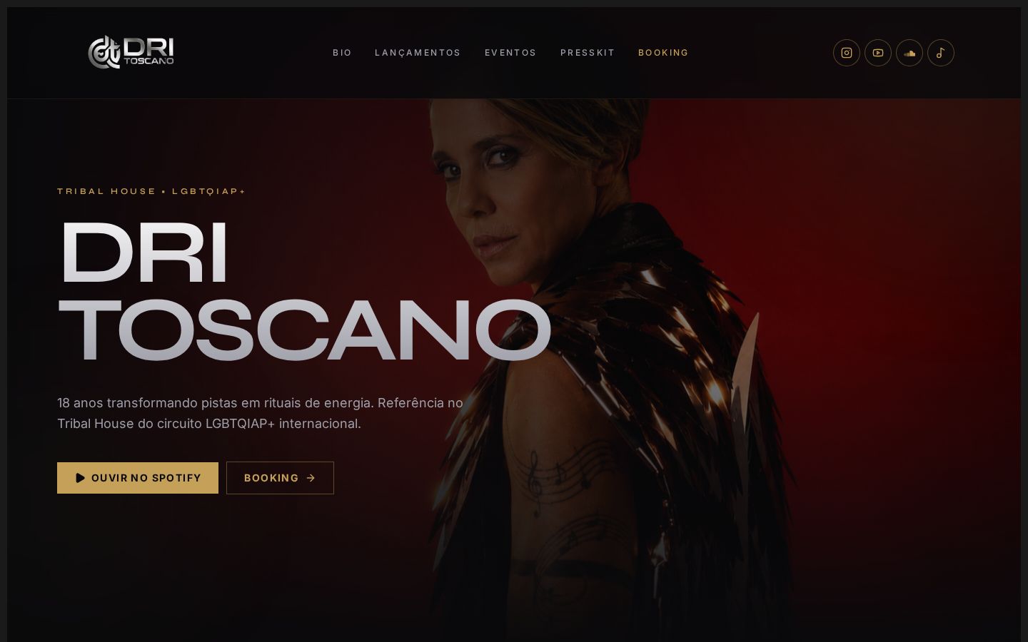 Projeto Drito Toscano — Web Design / Artista