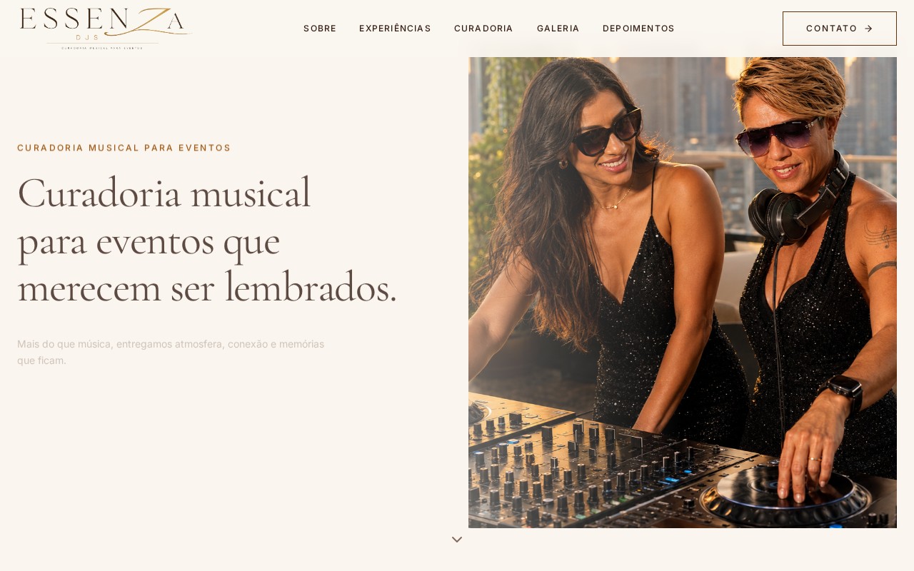 Projeto Essenza Djs — Web Design / Marca