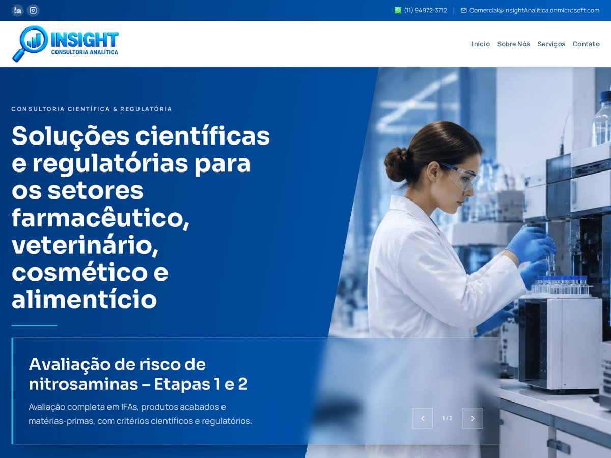 Projeto Insight Consultoria Analítica — Web Design / Consultoria