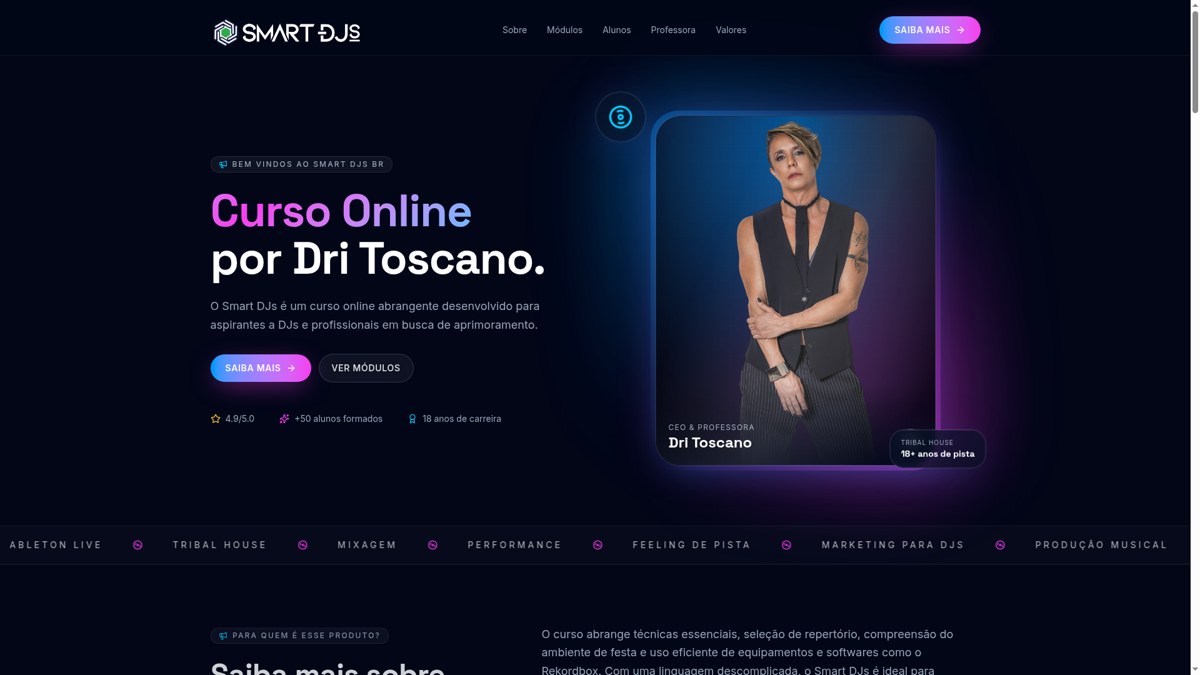 Projeto Smart DJs BR — Web Design / Site institucional